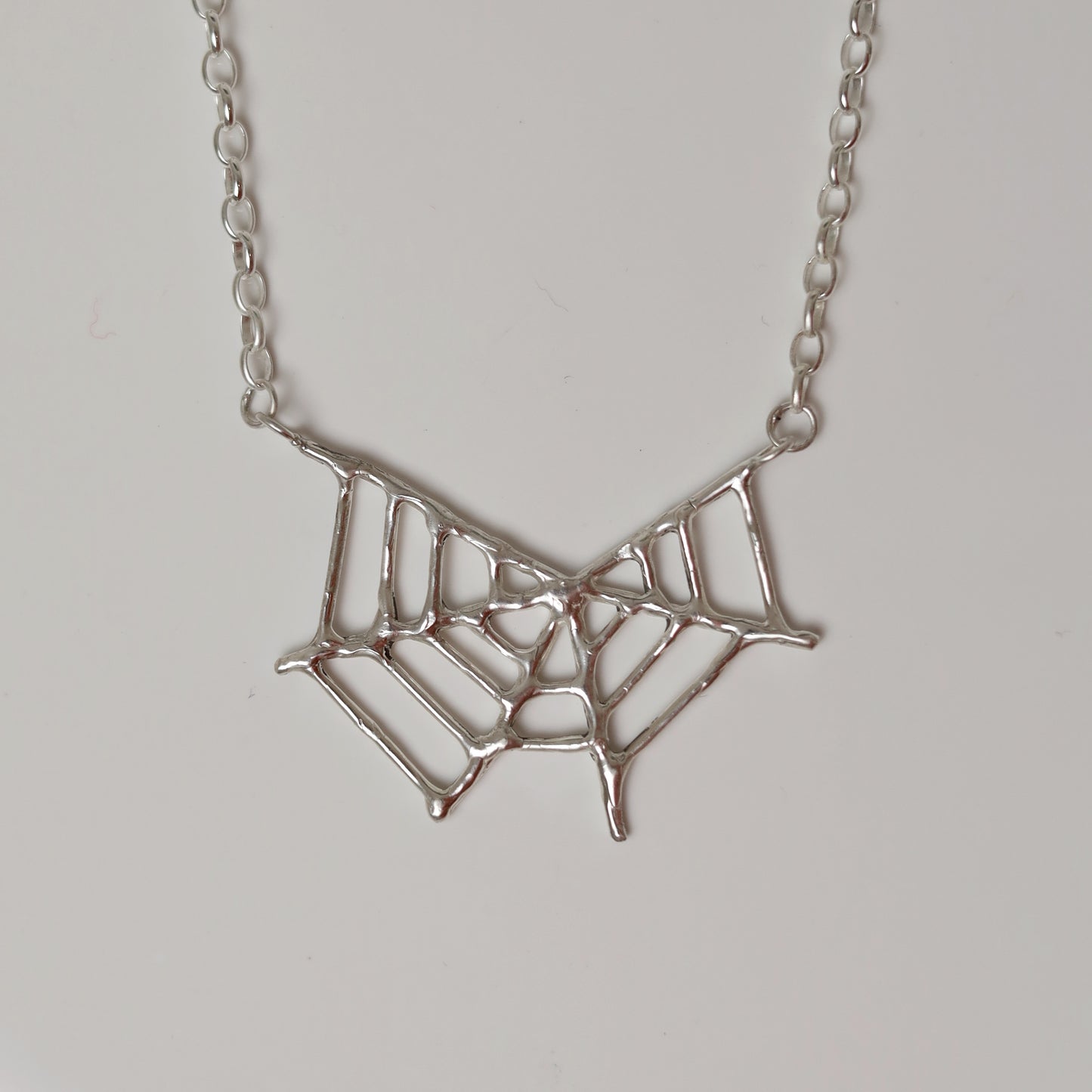 Sterling Silver Spiderweb Necklace