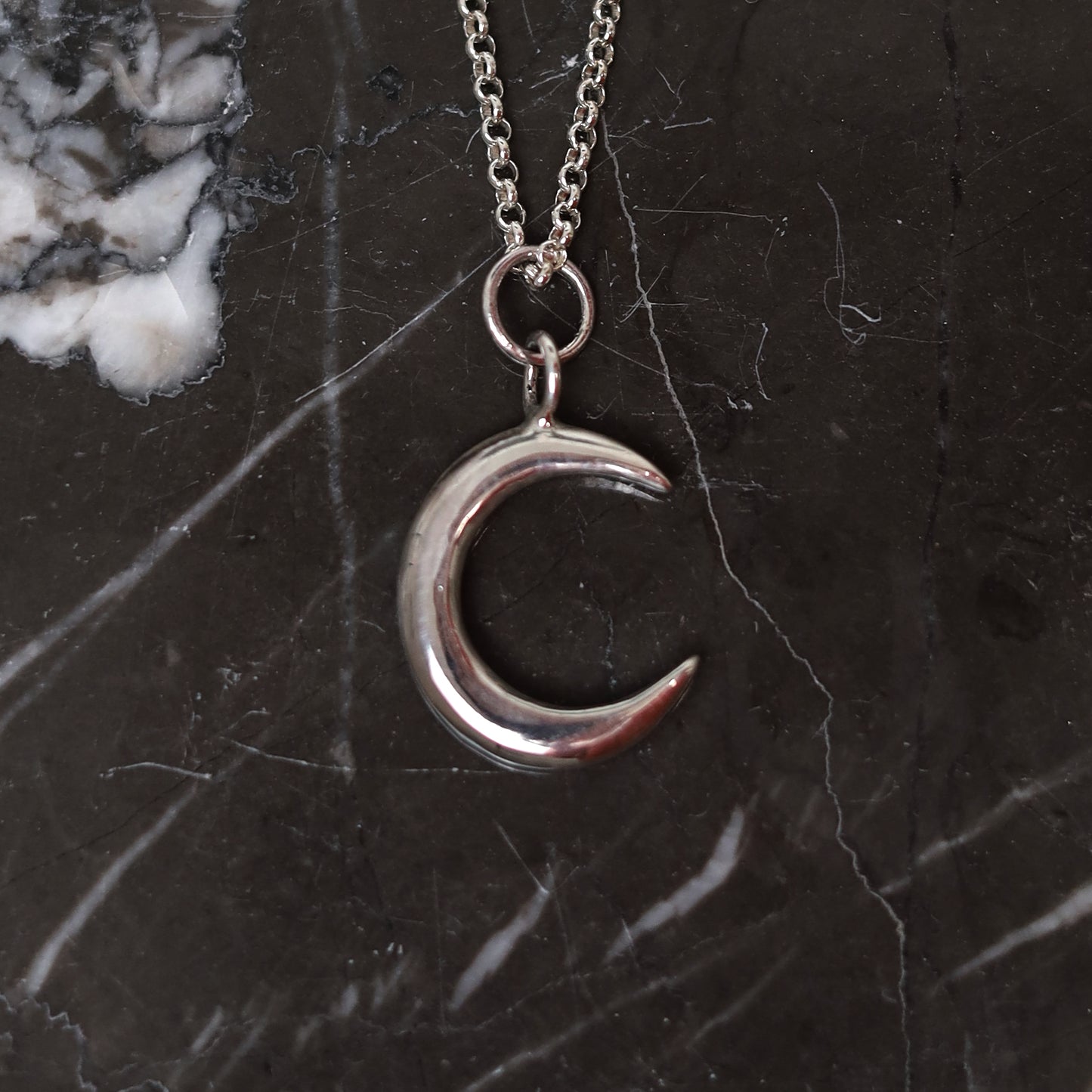 Sterling Silver Crescent Moon Pendant