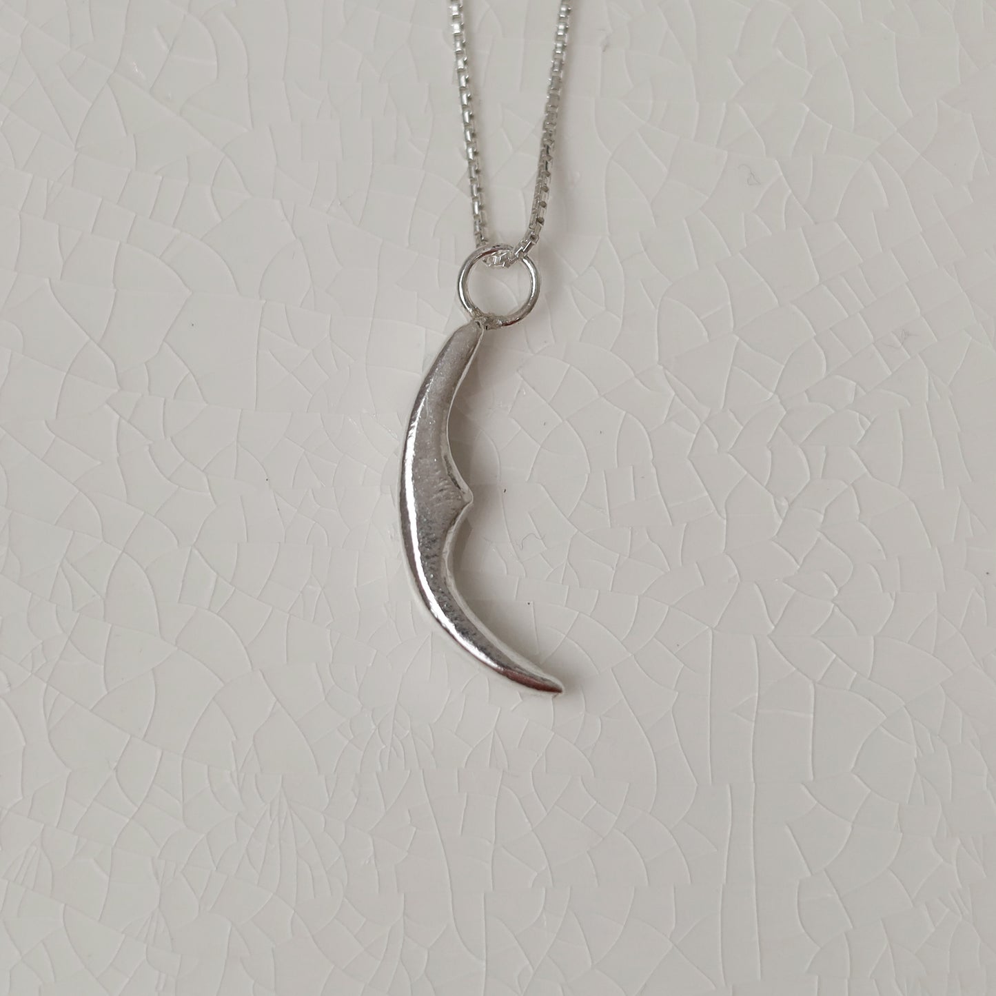 Sterling Silver Curly Moon Pendant
