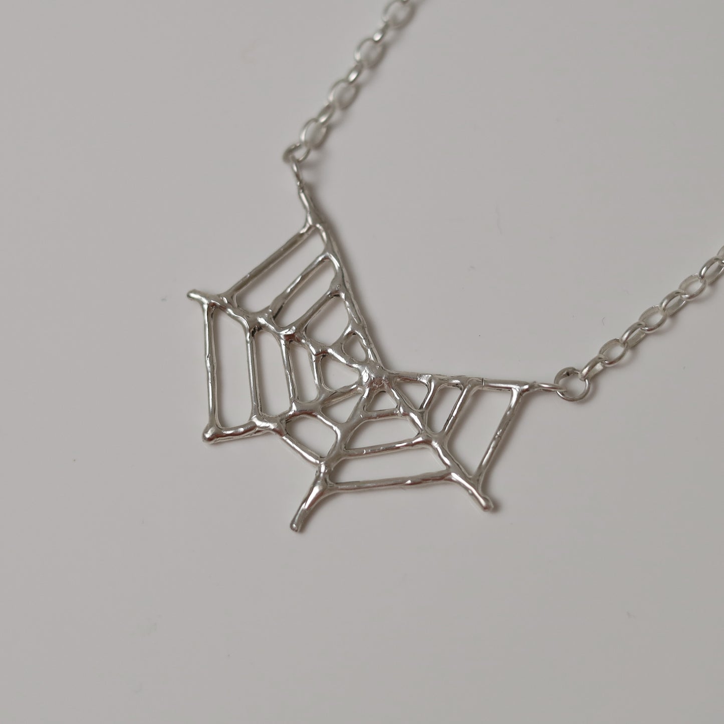Sterling Silver Spiderweb Necklace