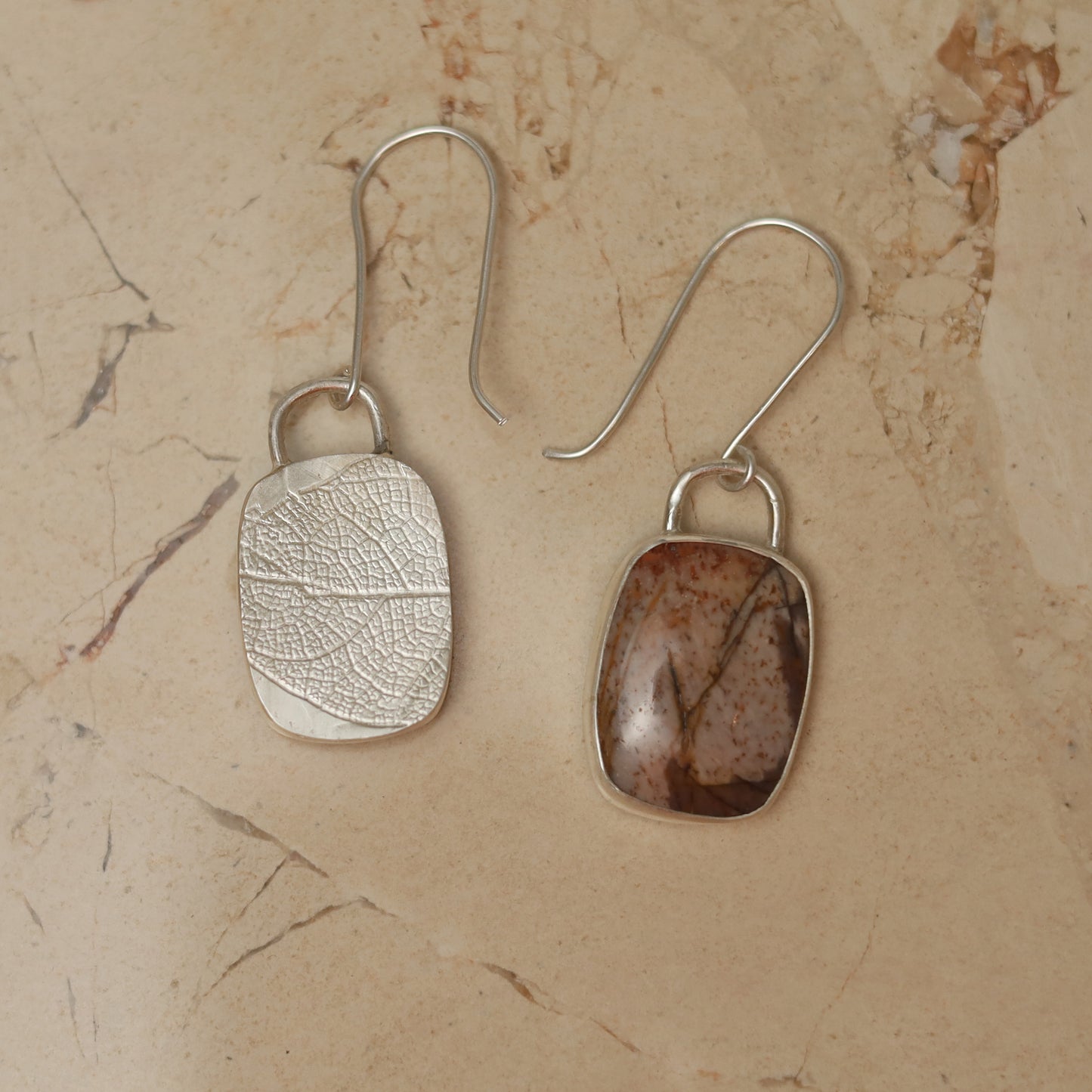 Sterling Silver Agate Earrings