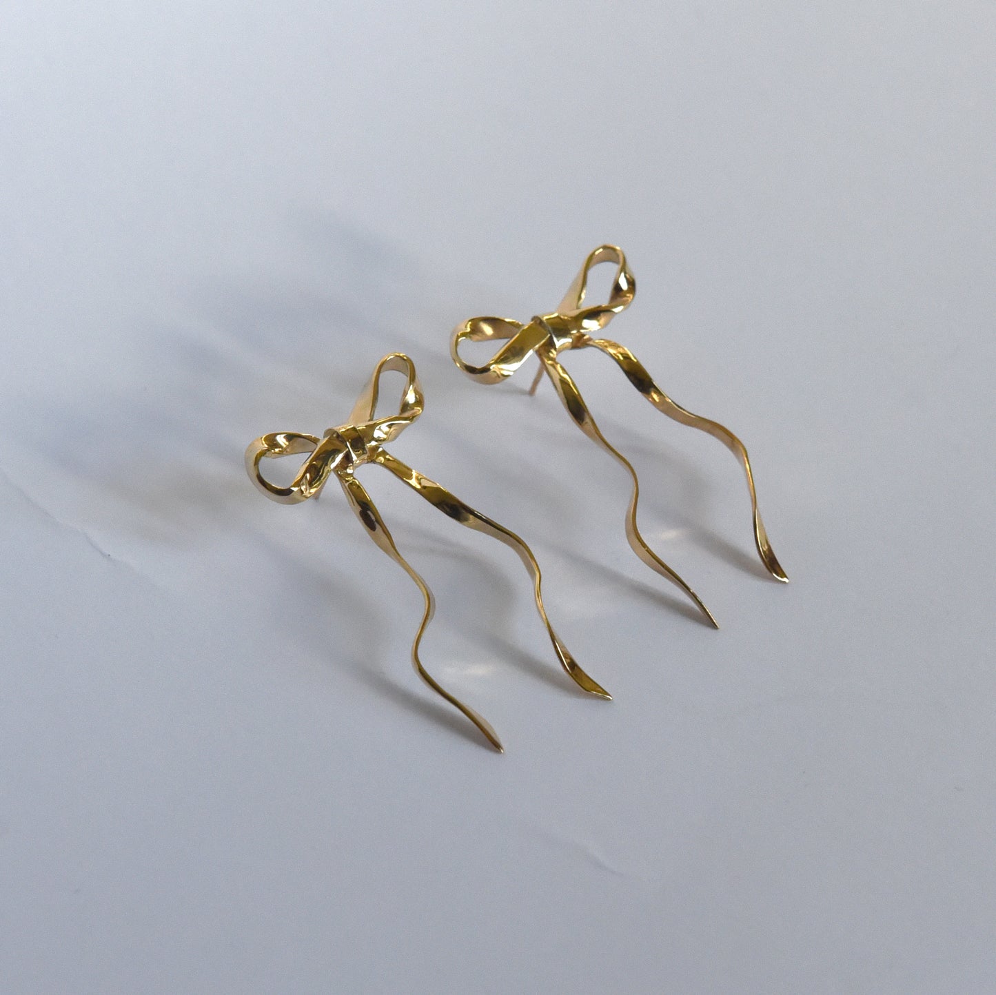 Gold Plated Ribbon Earrings