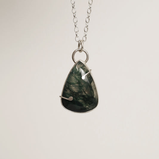 Sterling Silver Moss Agate Pendant
