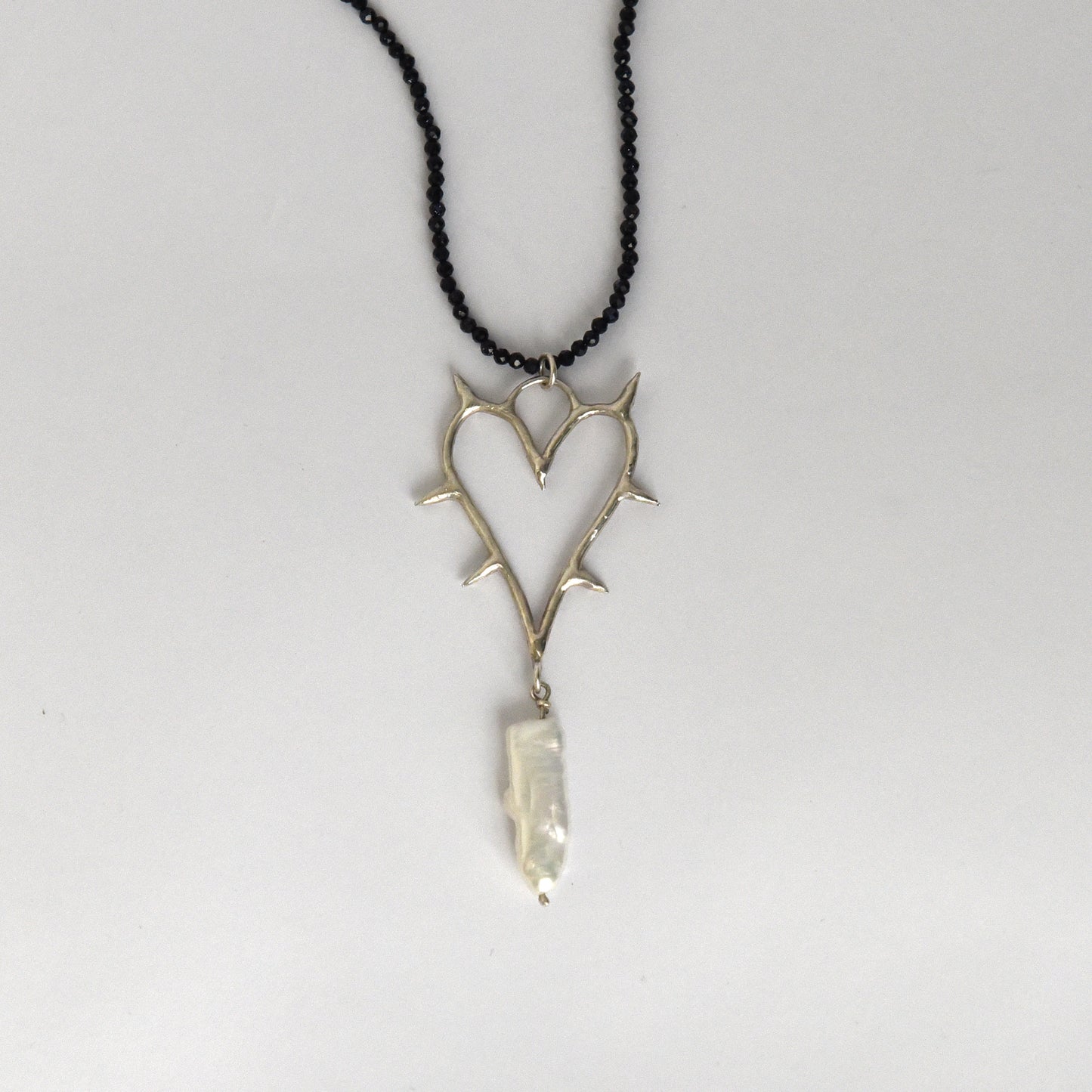 Sterling Silver Thorned Heart Necklace