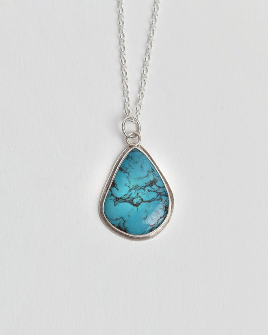 Sterling Silver Organic Turquoise Pendant