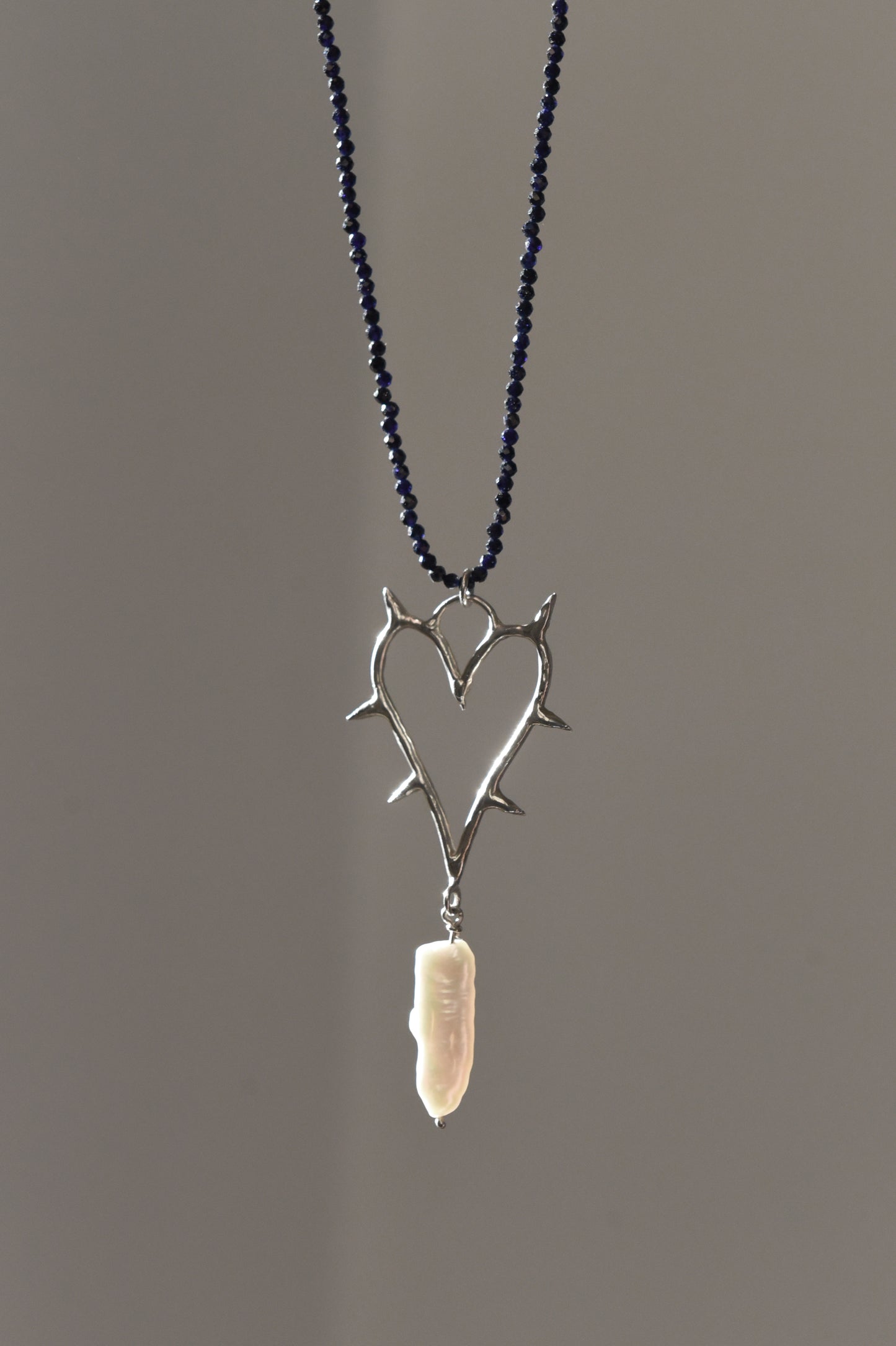 Sterling Silver Thorned Heart Necklace