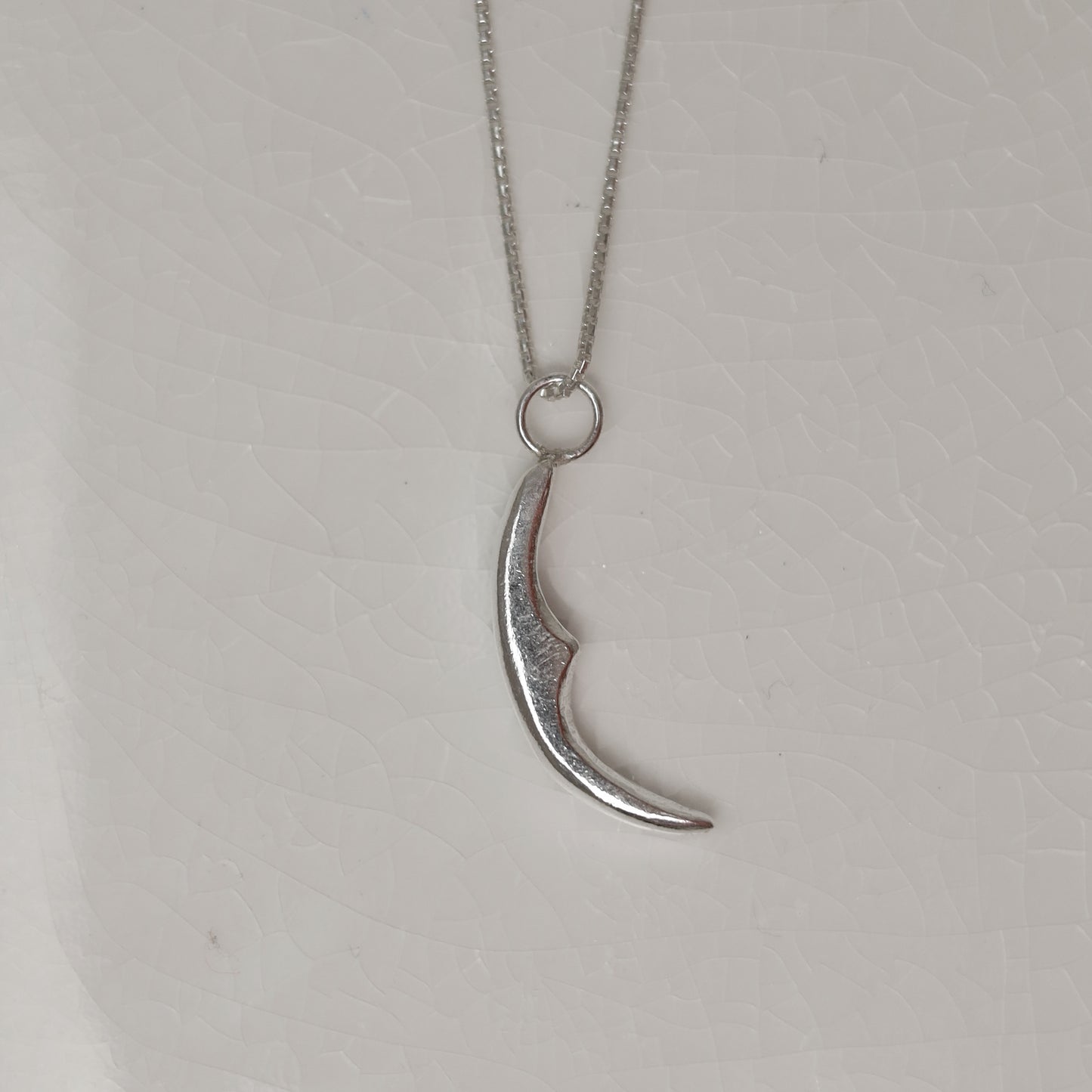 Sterling Silver Curly Moon Pendant