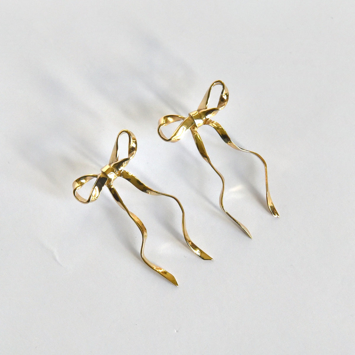 Gold Plated Ribbon Earrings