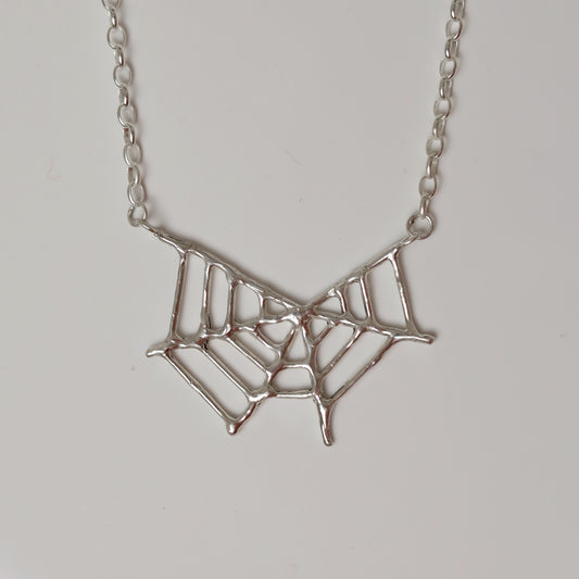 Sterling Silver Spiderweb Necklace