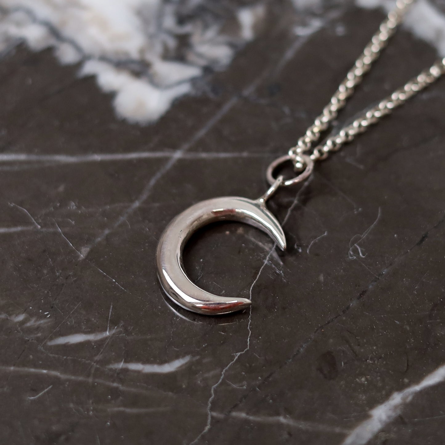 Sterling Silver Crescent Moon Pendant