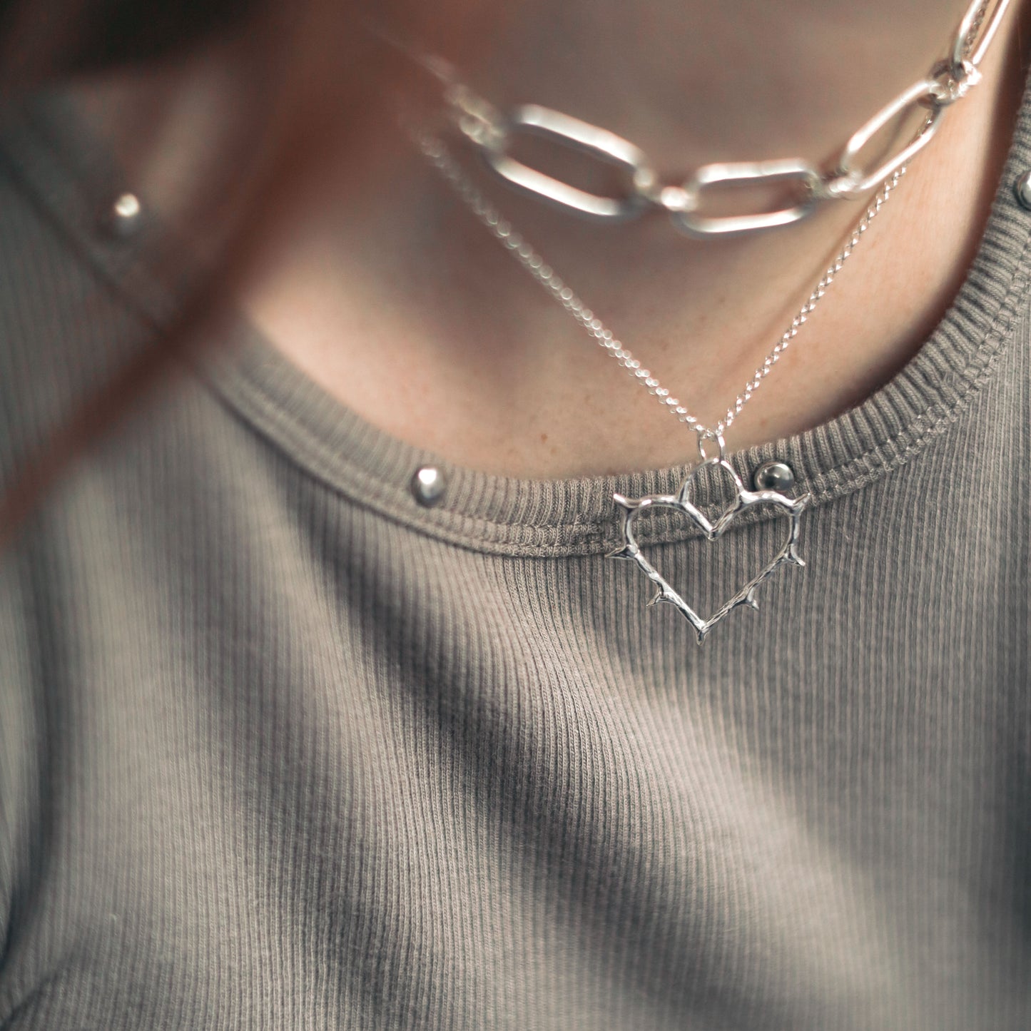 Sterling Silver Cold Hearted Pendant