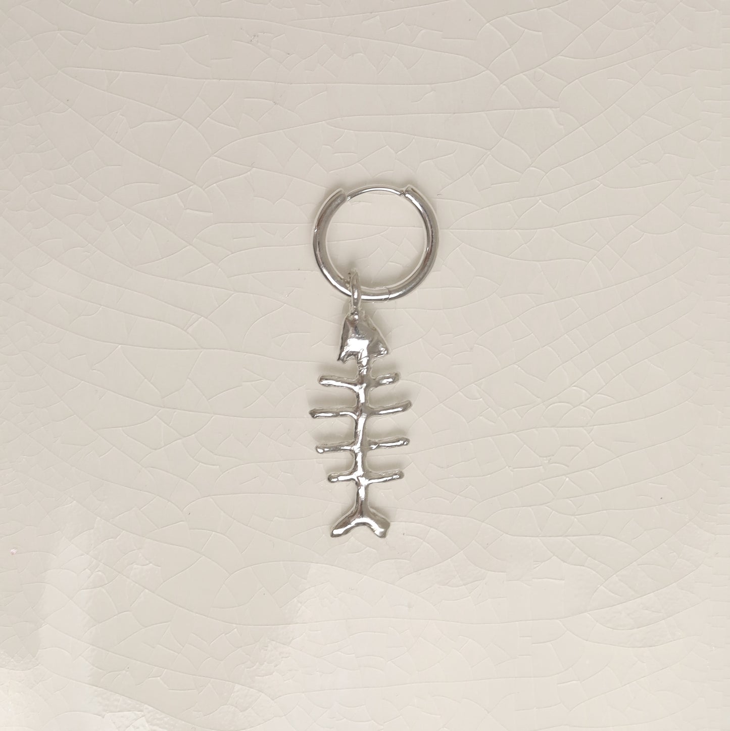 Sterling Silver Fishbone Hoops
