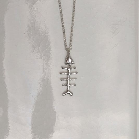 Sterling Silver Fishbone Pendant