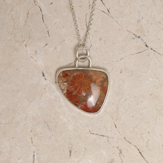 Sterling Silver Fossilised Coral Pendant