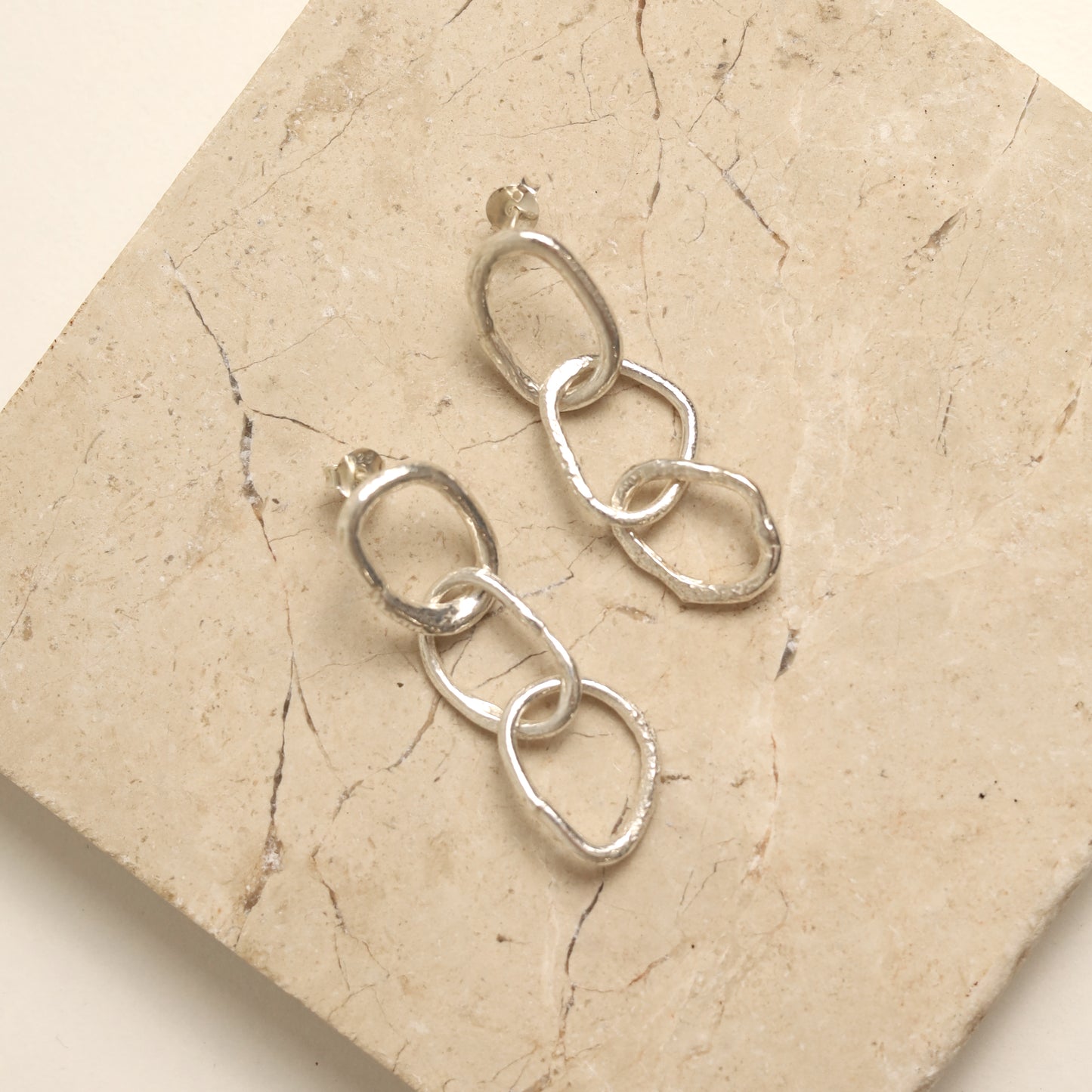 Sterling Silver Sea Storm Triple Earrings