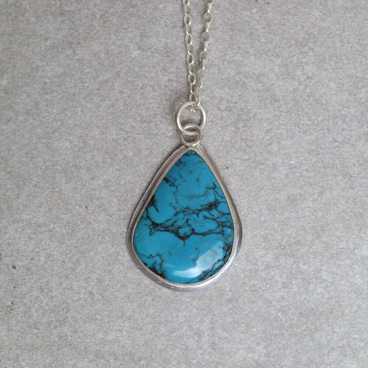 Sterling Silver Organic Turquoise Pendant